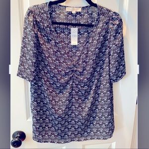 NWT Loft Floral V-Neck Tee, size M